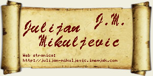 Julijan Mikuljević vizit kartica